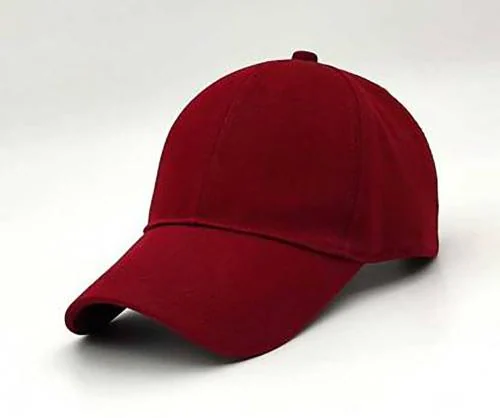 ALAMOS Unisex Maroon Solid Plain Cotton Cap
