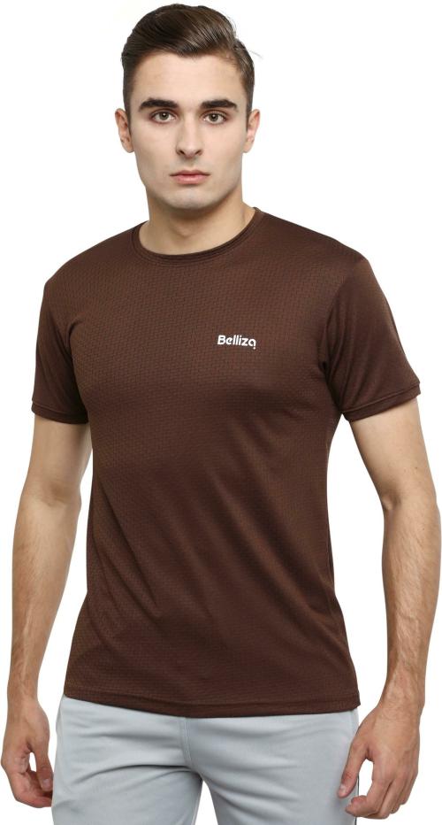 Nareety Men Black Solid Nylon Tshirt (M)