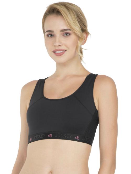 jockey Women Padded Wire-free Black Sports Bra