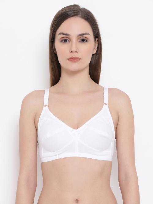 Clovia White Solid Cotton Single Full Coverage Bra