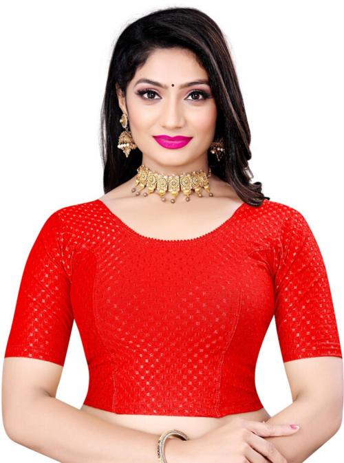 HAUTELOOK Women Pink Solid Lycra Blend Round Neck Blouse (L)