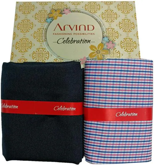 Buy Arvind Men Multicolor Checkered Cotton Shirt And Trouser Fabric