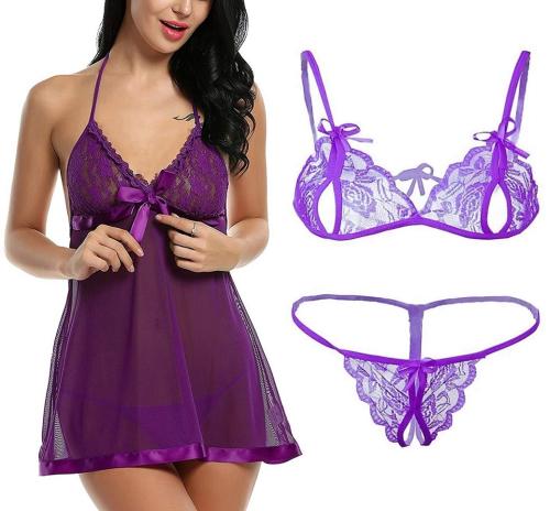 Ribbon purple Purple lace bikini 2E Iyara collection Lingerie Set