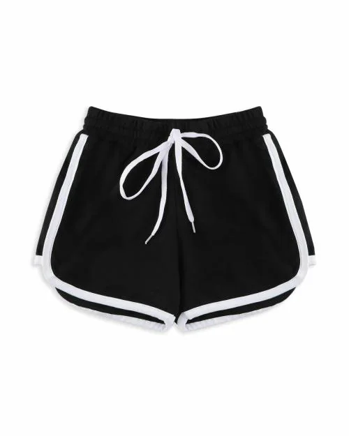 Ninos Dreams Girls Cotton Solid Shorts -Black