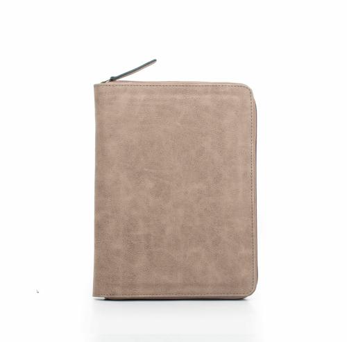 Oblique's - Slikk Work Folio | Carry-along -Desk Organizer | Ideal for organizing Notebooks or Tablets and accessories in one place | Lightweight PU Material | Closure with a YKK Zipper | Great for Gifting |Suede Tan