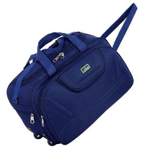 INFRED Nylon Travel Duffle Bag - 2 Wheels - Luggage Bag (Blue)