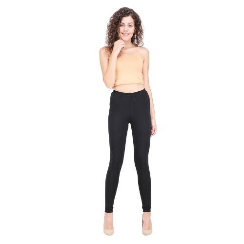 FFU Women Full Length Casual Black Cotton Spandex Legging