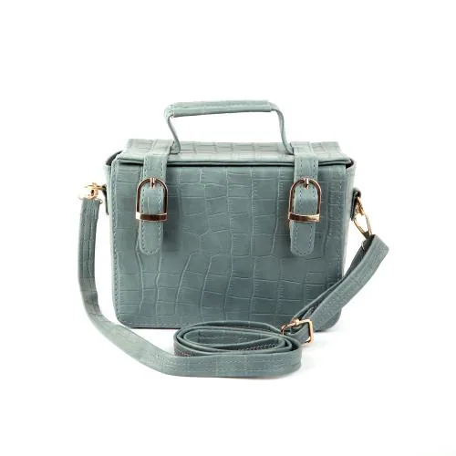 Ilital Stylz Ultra-Chic Style Croc textured Box Bag (Sky Blue)