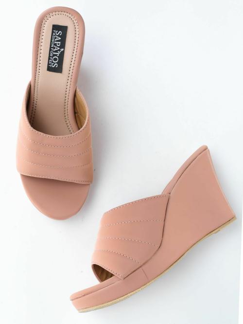 Mijas Trendy Peach Heel Sandals for women