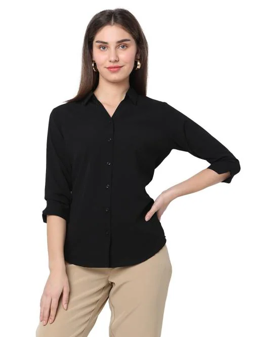 Smarty Pants women's cotton black color formal shirt.