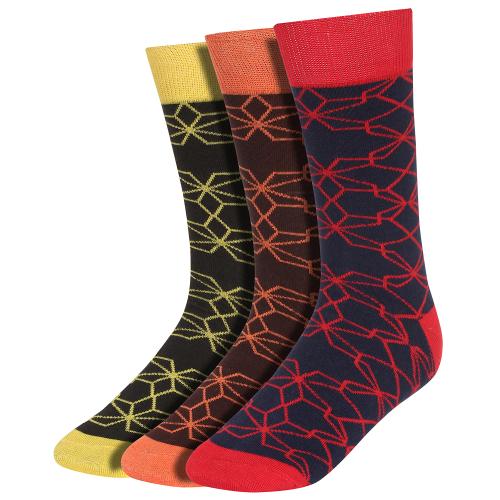 CREATURE Men's Pure Cotton Calf Length Colorful Casual Socks Combo of 3 Pairs (SCS-2203)