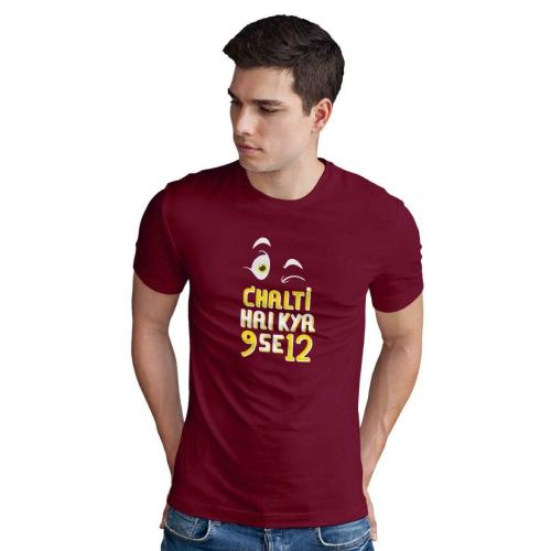 THE28 chalti hai Kya 9-12 tshrt Dreaming Cotton Printed T Shirt for Man and Women with Round Neck Half Sleeve