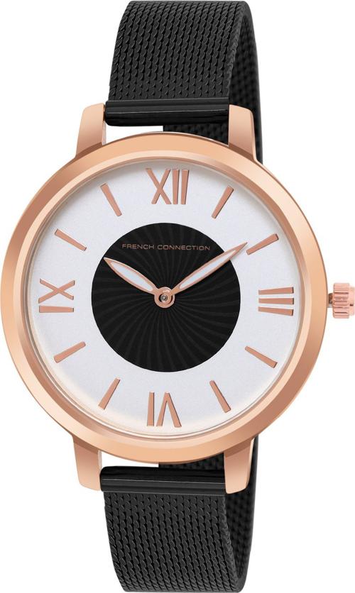 Buy French Connection Analog White Dial Black Strap Watch For Women