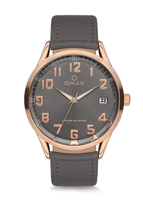 OMAX Analog Brown Watch Grey Dial With Brown Strap for Men - VC09R99A