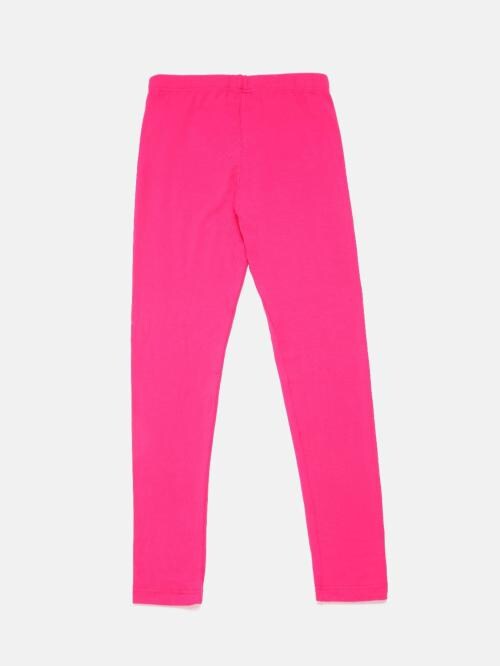 De Moza Girls Pink Solid Viscose Legging (12-13 Years)