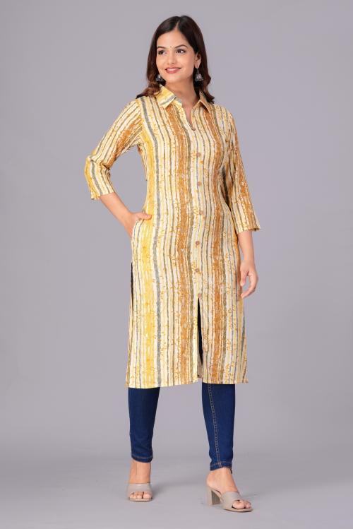 Deepaayai fashions Stylish Cotton Shirt Collar Kurti for Women - Available in S to 3XL Sizes, Multiple Colors