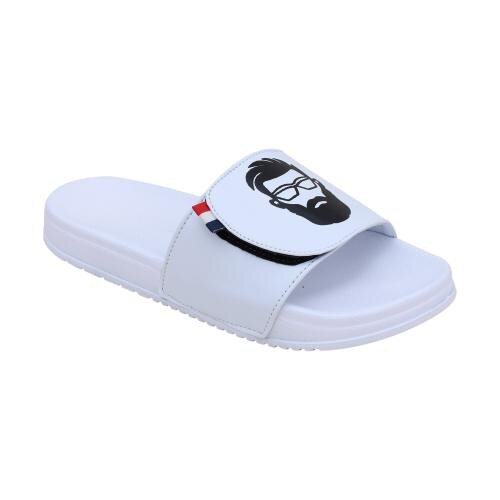 PERY-PAO Mens White Stylish Flip Flop