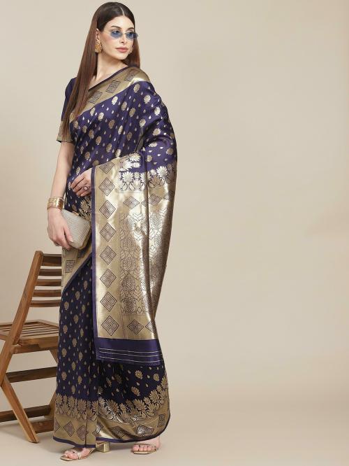 Fashion Bug Sarees 2026.Buy Aadvika Blue Zari Woven Banarasi Silk Saree With Blouse Piece ...