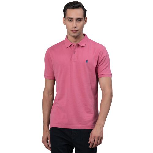 Red Tape Muted Pink Solid Pure Cotton Men's T-Shirt