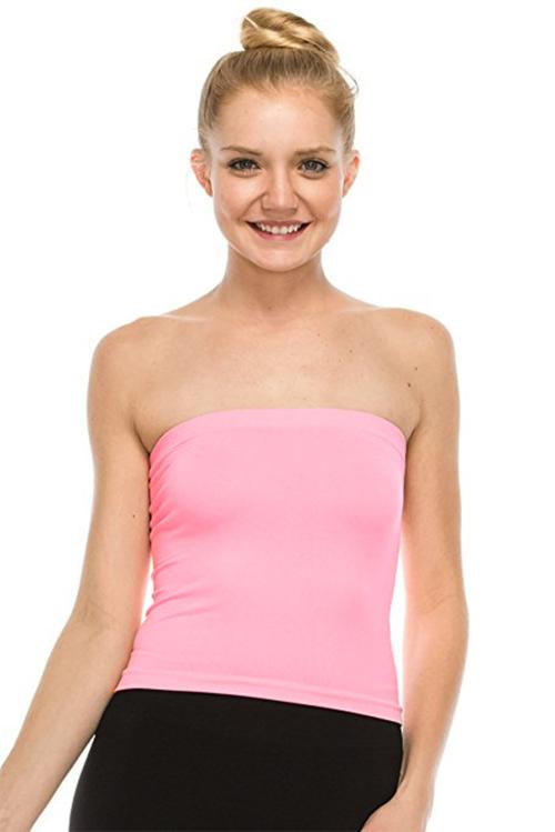 Fashion Lane Cotton Lycra Tube Top for Girls / Women (Light Pink -- Pack of 1)_S