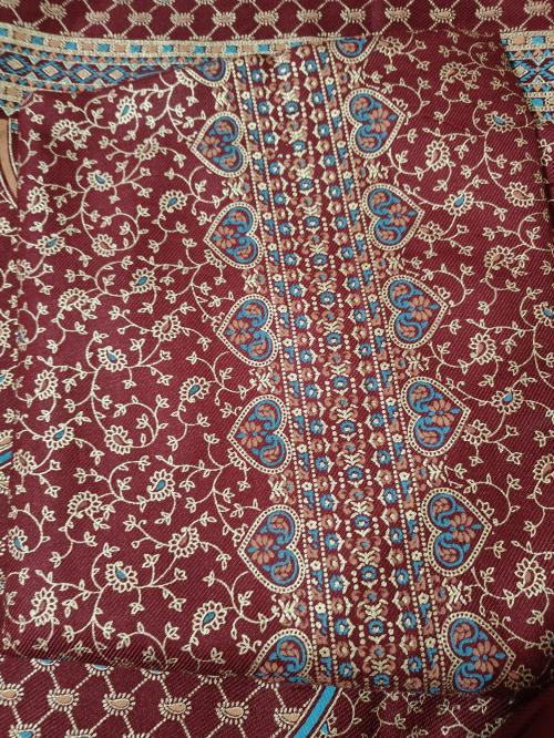 BBQSTYLE Women's Printed Pashmina Unstitched Salwar Suit Dress Material With Pashmina Shawl