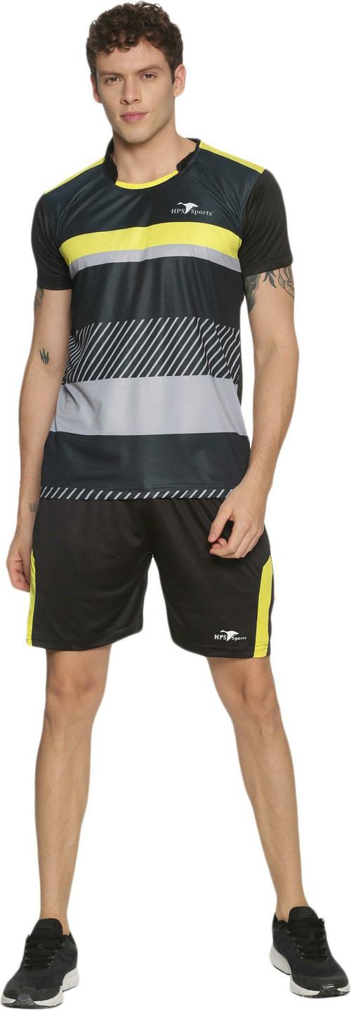 HPS Sports Men Black Polycotton Printed Tracksuit (M)