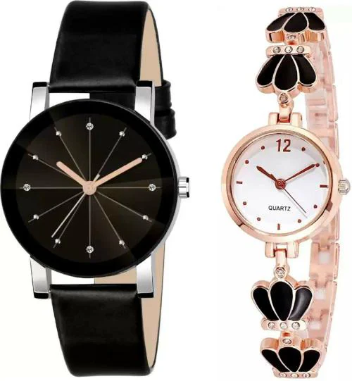 Buy Blutech Analog White Dial Black Strap Watch For Women, Girls (Pack