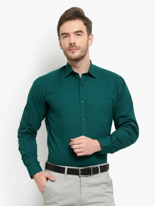 bottle green color shirt