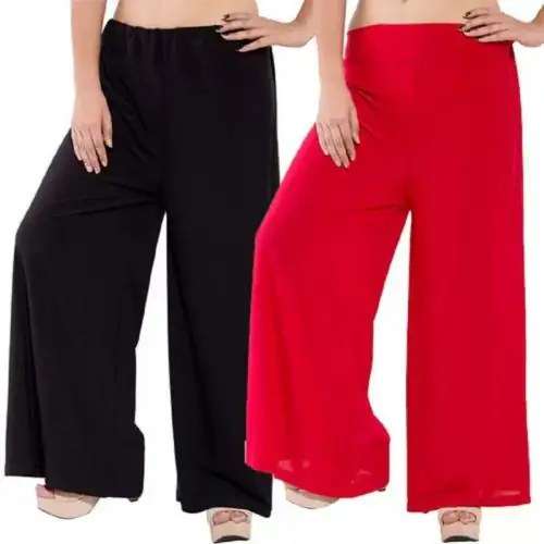 PI World Women's and Girls Sarina Regular Fit Palazzo Pants - Free Size - Red/Black