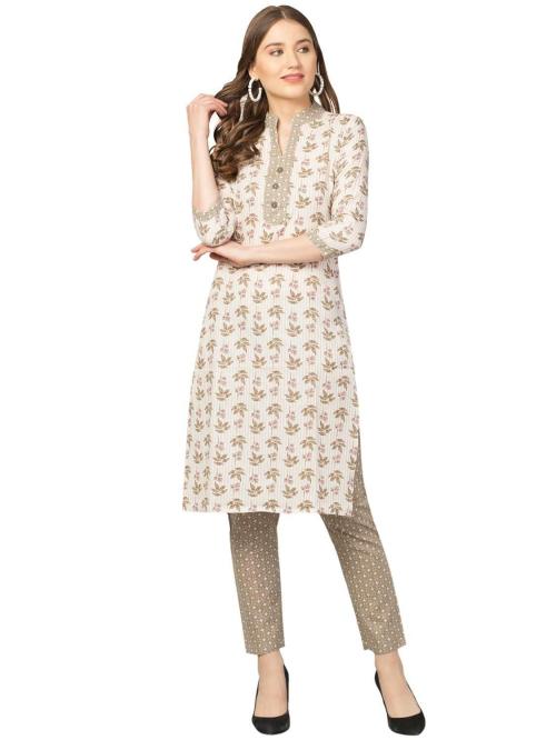Zuvino Women Moss Floral Ankle Length Kurta Set