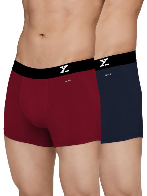 XYXX Pack of 2 Intellistretch Super Combed Cotton Aero Men Trunks