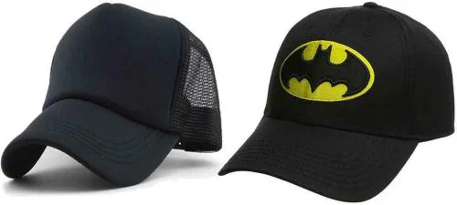 Babji Men Batman Black and Black Net Baseball Cap (Pack of 2)