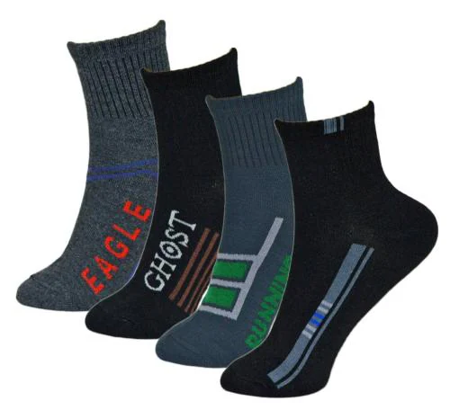Me Stores Men Multicolor Cotton Ankle Length Socks - Free Size (Pair Of 4)