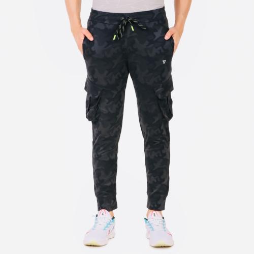 FIVVO Men Regular Fit Cargo Pants | Cargo Pyjama for Gym, Joggin, Trekking & Sports | Lycra Stylish Cargo Pant for Men Regular Slim Fit | Stretchable Cargo Men Street Wear Casual Trouser Pants | Black casual cargo pant