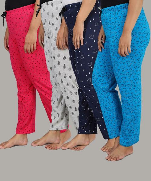 Christy World Women Multicolor Printed Pack of 4 Pyjamas