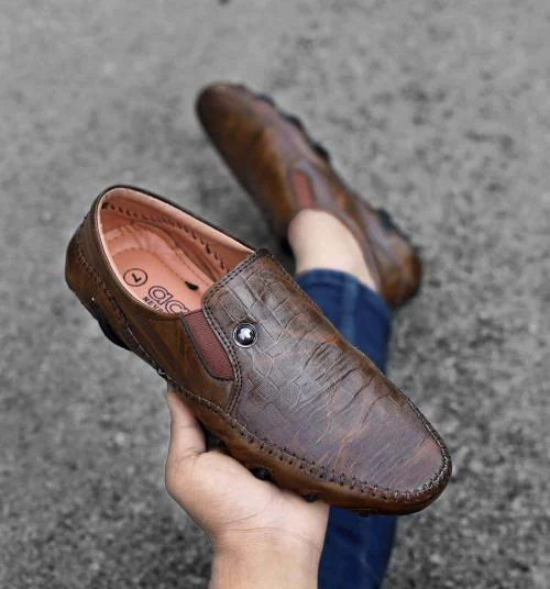 aadi Men's Brown Synthetic Leather Outdoor Casual Loafer