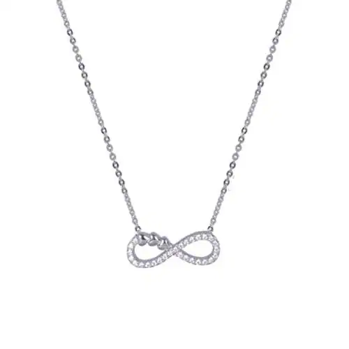 Giva Sterling Silver Infinity Heart Necklace With Link Chain For Women