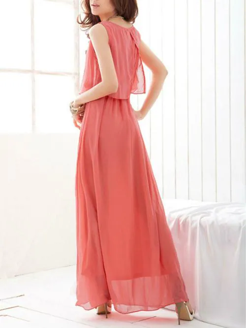 Fabrange Women's Crepe Casual Peach Dress | Dresses | Women Dress | Party Dress | Maxi | Western Dress | Printed Gown | midi dresses | Dress for Women | Maxi Dress for women