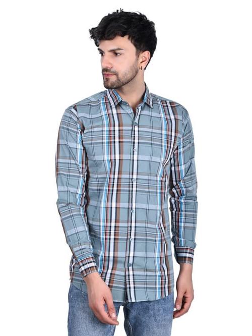 Malawear Men's Cotton Regular Fit Full Sleeves Check Shirt For Men For Home/Office/Party/Festival(Pack Of 1,Summer Collection)