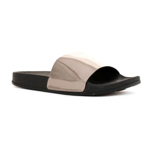 Khadim Waves Silver Slide Slippers for Women