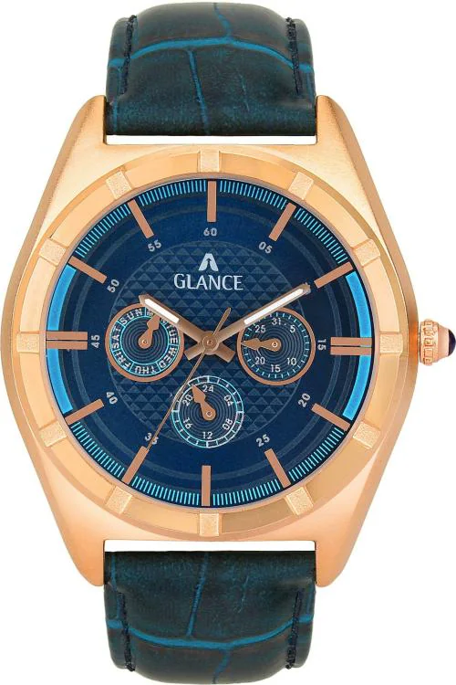 Aglance Analog Blue Dial Blue Strap Watch For Men (TX 106)