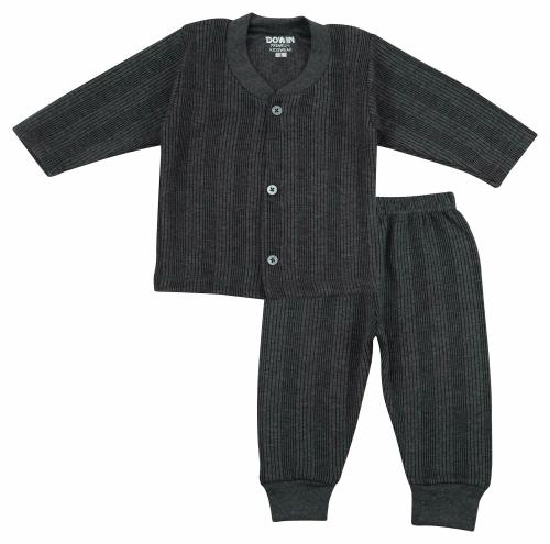 Dowin Front Open Thermal Baby Suit for Winters(Thermal_Suit_FO_Black_XL)