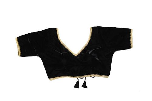 YOELLA Women Black Velvet Blouse