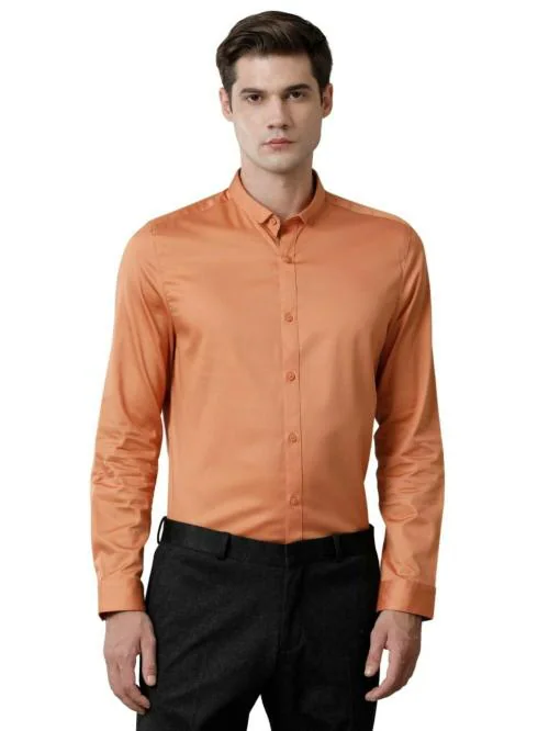 Buy THE COLLECTION Mens Copper Solid Full Sleeve Shirt Online at Best