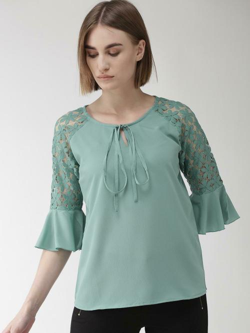 plusS Women Green Solid Top