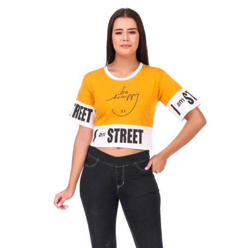 Chiku Cherry Trendy women/girls crop top color Yellow