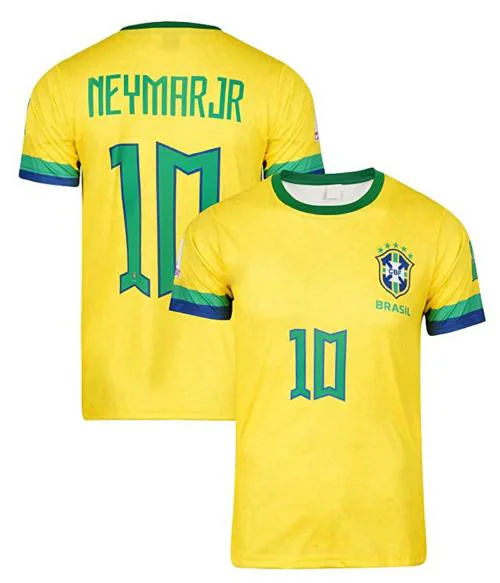 Teky Brazil Yellow Football Jersey Neymar 10 2023/24 for Kids and Boys