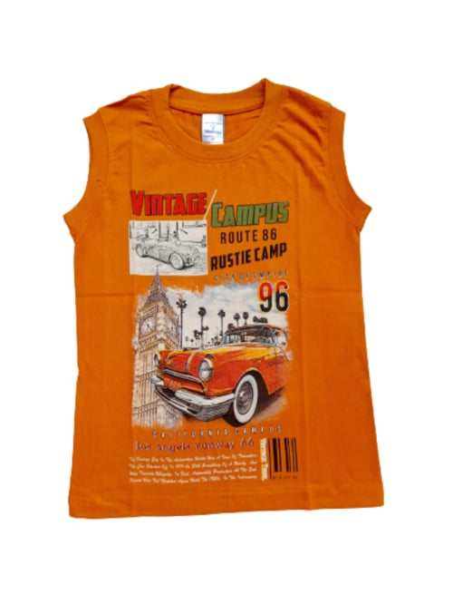 Veecap Boys T-shirt 5 to 6Yrs (Pack of 5) Orange,Blue,Black,Yellow,Brown