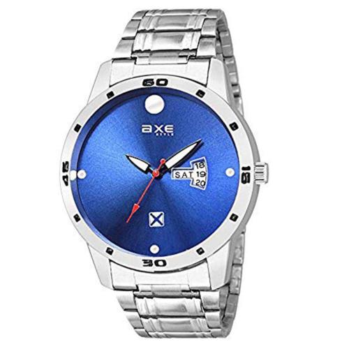 Axe Style Analog Blue Dial Silver Strap Watch for Men (XDD8010)