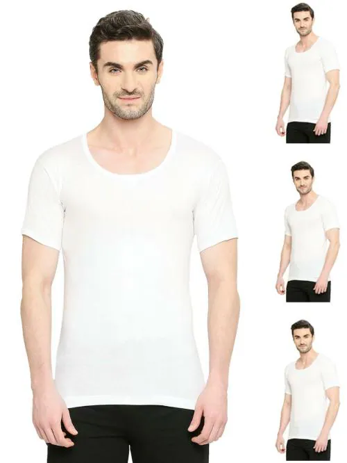 VIP Men's Bonus Classic 100% Combed Cotton Vest with Half Sleeves | Combo Pack